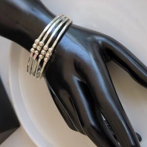 Silver Hamered Bracelet‎ Cuff